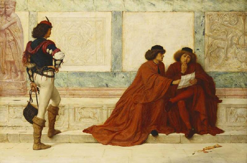 Nachricht aus Trebizond, Szene aus Shakespeare's Kaufmann von Venedig à Henry Wallis
