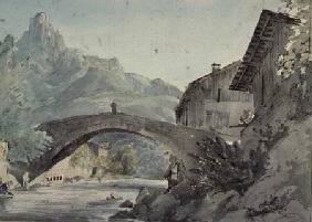 Bridge at Sallanches and the Aiguille de Varens
