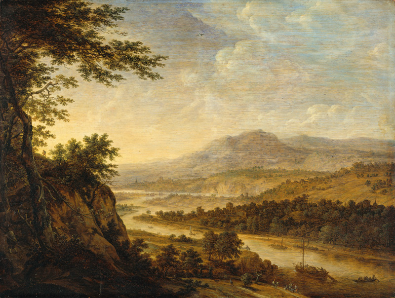 River Landscape with Rise of Cliffs à Herman Saftleven III
