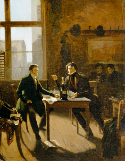 Ernest Theodor Wilhelm Hoffmann (1776-1822) and Ludwig Devrient (1784-1832) at Lutter and Wegner, Be à Hermann Kramer