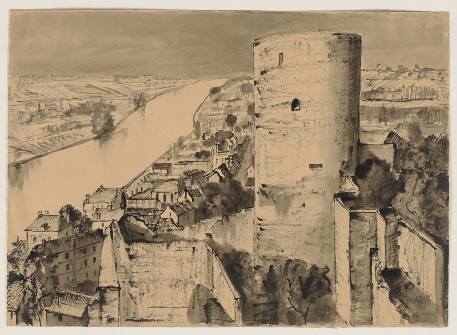 Blick von der Burg Chinon auf die Vienne à Hermann Lismann