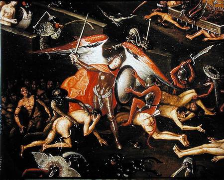 The Inferno, detail of an angel warrior à Herri met de Bles