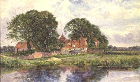 English landscape with a house à Heywood Hardy