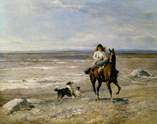 Pony Ride on the Beach à Heywood Hardy