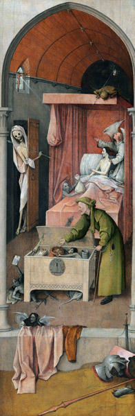 Death of the Miser à Jérôme Bosch