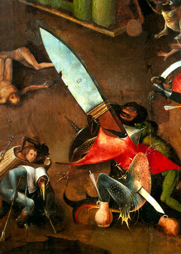 The Last Judgement (Altarpiece): Detail of the Dagger à Jérôme Bosch