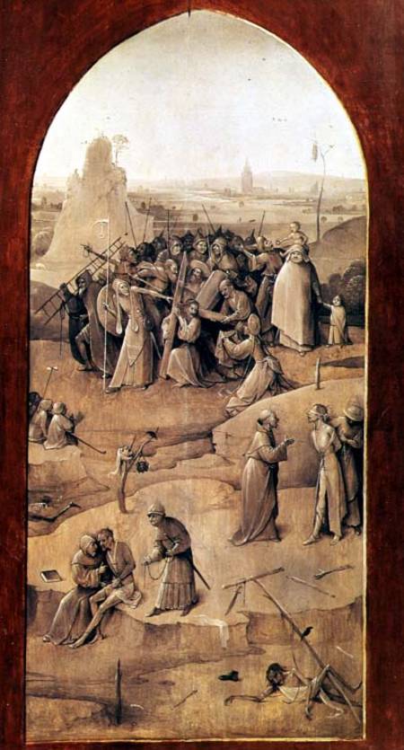 Christ on the Road to Calvary, from the Temptation of St. Anthony triptych (outside of right panel) à Jérôme Bosch