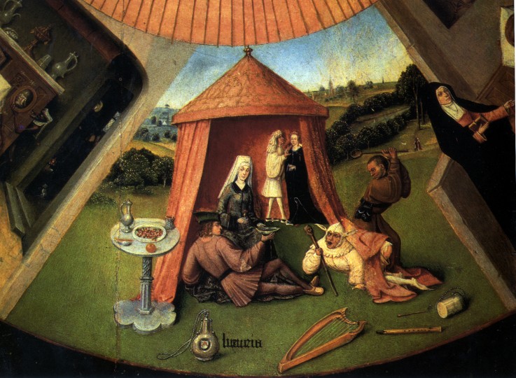 The Seven Deadly Sins and the Four Last Things. Detail: Lust à Jérôme Bosch