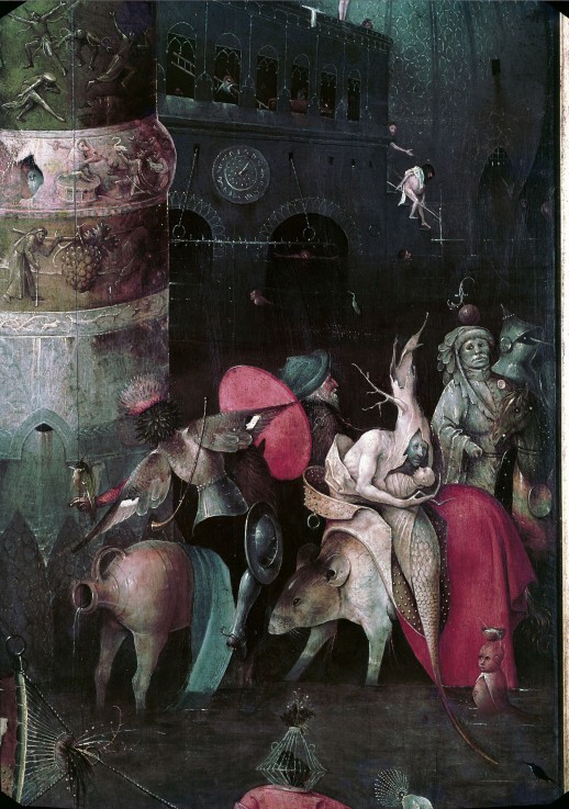 The Temptation of Saint Anthony (Detail of central panel of a triptych) à Jérôme Bosch
