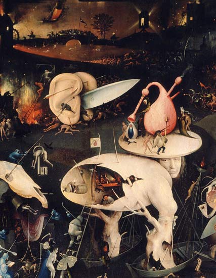 The Garden of Earthly Delights: Hell, right wing of triptych à Jérôme Bosch