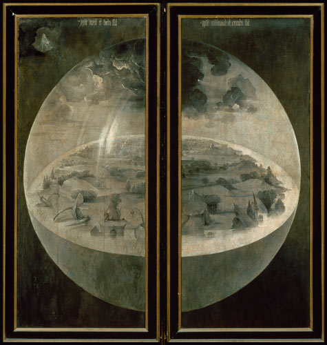 The Creation of the World, closed doors of the triptych 'The Garden of Earthly Delights' à Jérôme Bosch
