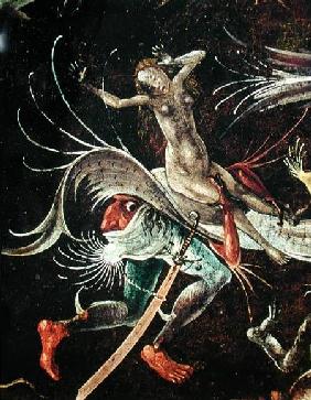The Last Judgement, detail of a Woman being Carried Along by a Demon