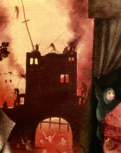 Tondal's Vision, detail of the burning gateway à Jérôme Bosch