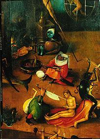 le dernier jugement -triptyque Détail du panneau central (scènes de supplice) à Jérôme Bosch