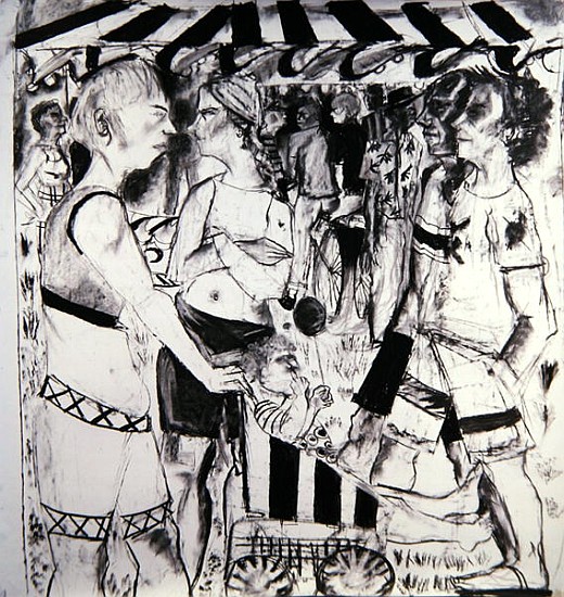 Fair at the Park, 2006 (charcoal on paper)  à Hilary  Rosen