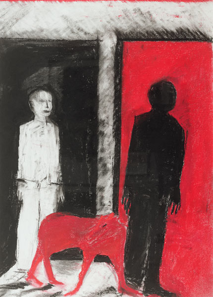 Red Dog, 2004 (pastel & charcoal on paper)  à Hilary  Rosen