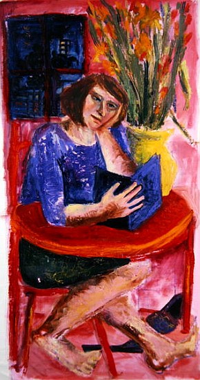 Woman Reading, 2005 (acrylic on canvas)  à Hilary  Rosen