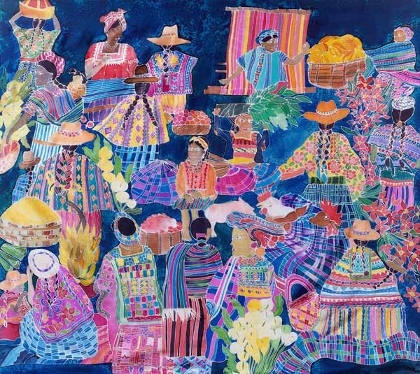 Guatemala Impressions (coloured inks on silk)  à Hilary  Simon