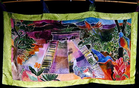 Mayan Temple, 2005 (dyes on silk)  à Hilary  Simon