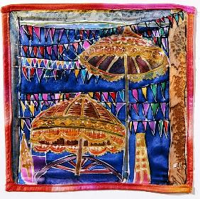 Balinese parasols, 2005 (dyes on silk) 