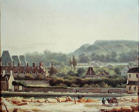 The Hopital Saint-Louis and the Buttes-Chaumont in 1830 à Hippolyte Adam