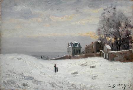 Snow at Montmartre à Hippolyte Camille Delpy