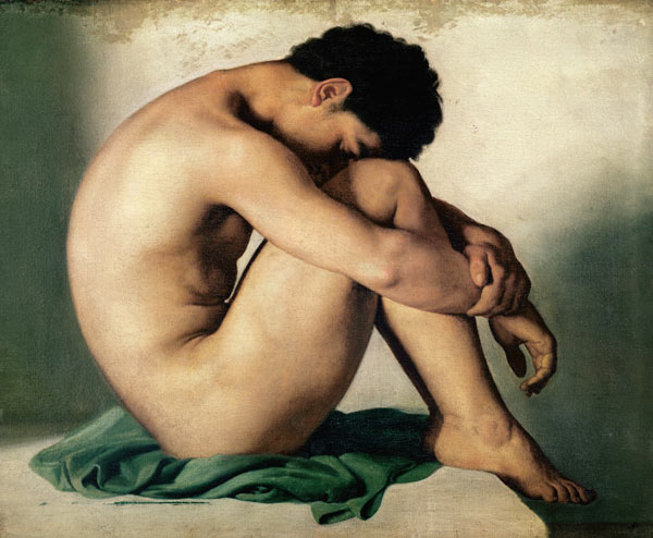 Study of a Nude Young Man à Hippolyte Flandrin