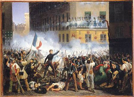 Battle in the rue de Rohan, 28th July 1830 à Hippolyte Lecomte