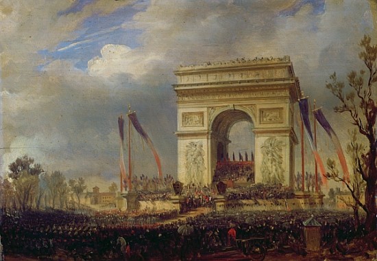Fete de la Fraternite at the Arc de Triomphe, Place de l''Etoile, Paris om 20th April 1848 à Hippolyte Victor Valentin Sebron