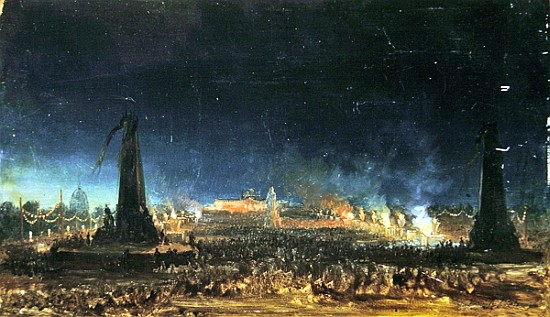 Night festival on the Champ de Mars, Paris à Hippolyte Victor Valentin Sebron