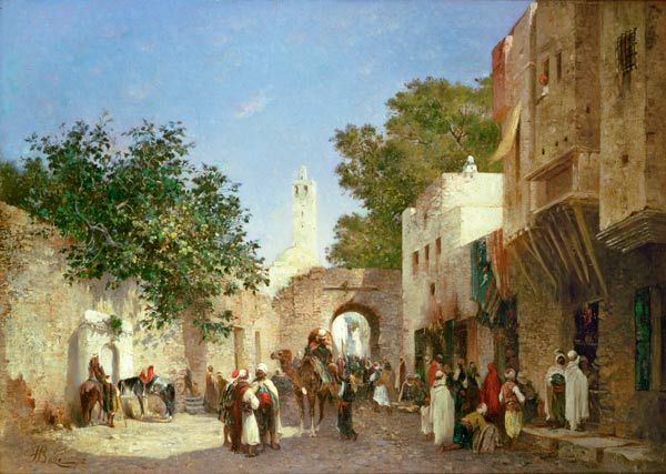 Arab Street Scene à Honore Boze