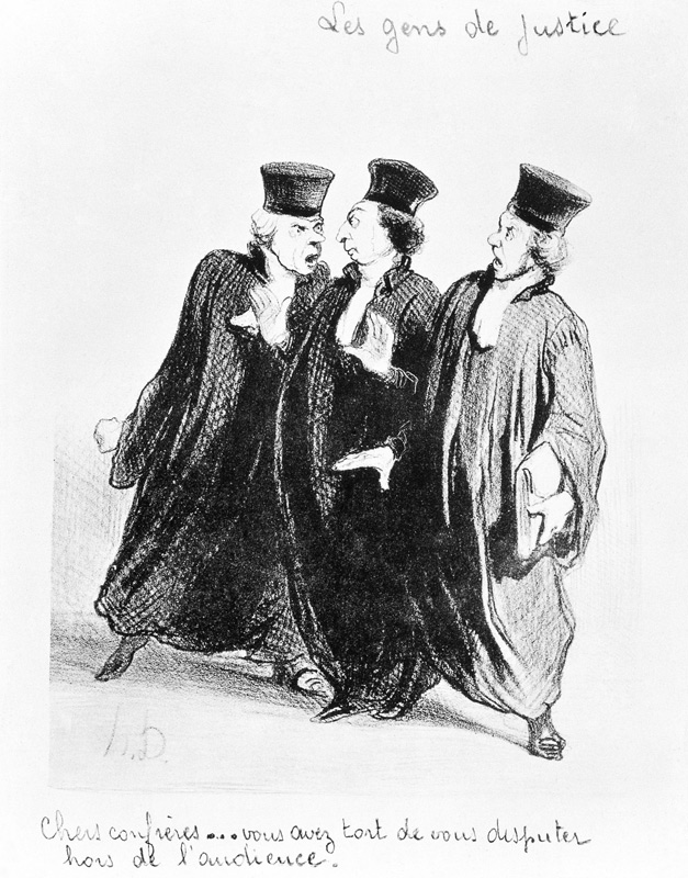 A Dispute Outside the Courtroom from the series 'Les Gens de Justice' à Honoré Daumier