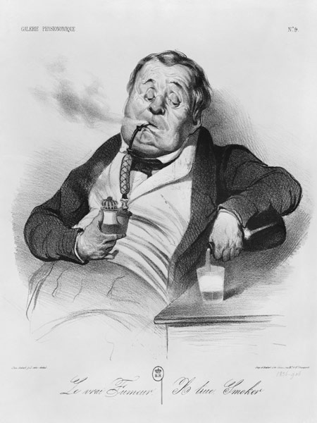A true smoker, from the series ''Galerie physionomique'' à Honoré Daumier