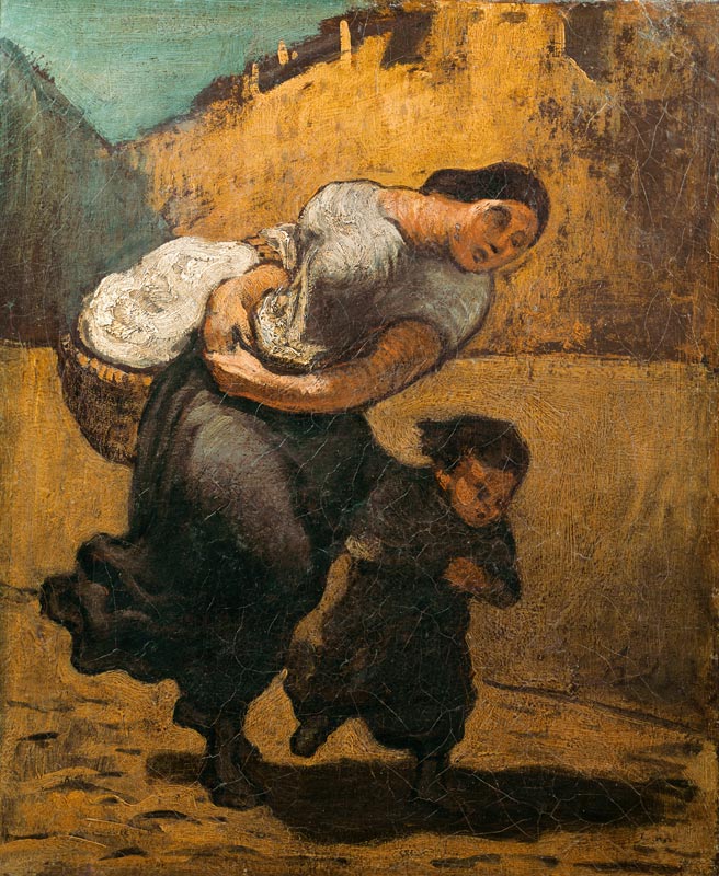 The Burden. Oil on Canvas Narodni Galerie, Prague, Czech Republic à Honoré Daumier