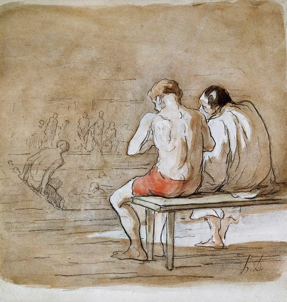 les baigneurs à Honoré Daumier