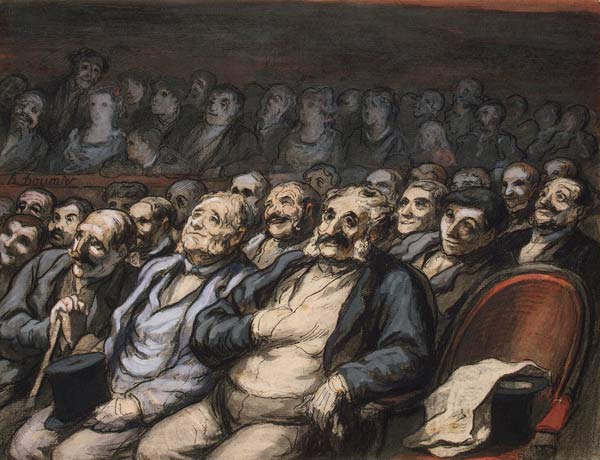 Orchestra Seat, c.1856 (pen & ink with w/c on paper) à Honoré Daumier