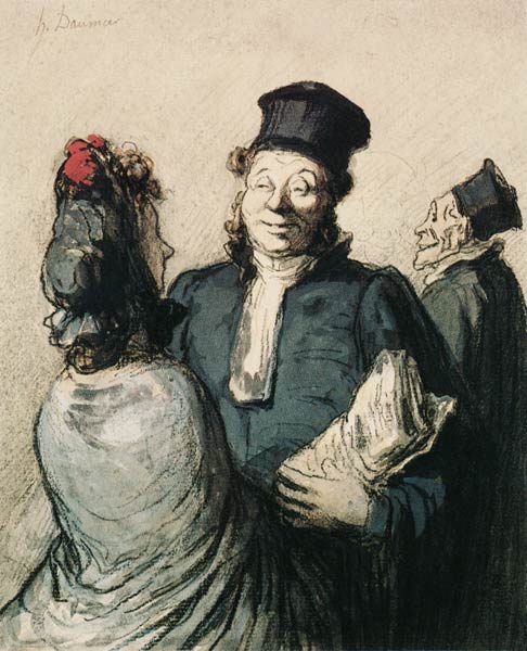 Un avocat et sa cliente à Honoré Daumier