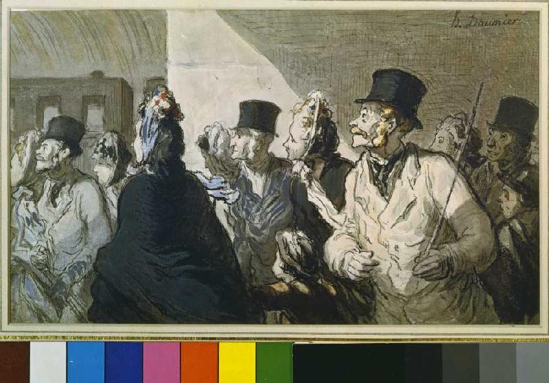 Le départ du train. à Honoré Daumier