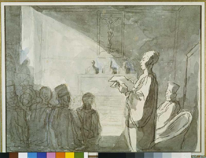 Avocat devant le tribunal à Honoré Daumier