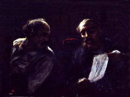 A Chat in the Studio à Honoré Daumier