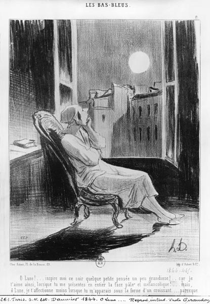 Series ''Les Bas-Bleus'', O Moon!..., plate 8, illustration from ''Le Charivari'', 28th February 184 à Honoré Daumier