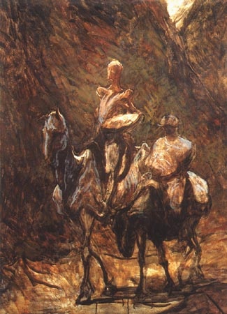 Don Quichotte et Sancho Pança l' à Honoré Daumier