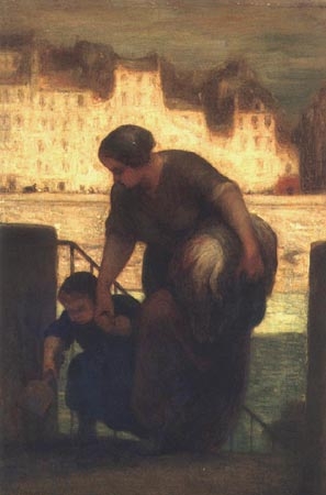 la sortie du bateau lavoir à Honoré Daumier