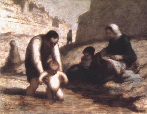 le premier bain à Honoré Daumier