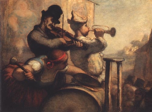 parade de saltimbanques à Honoré Daumier