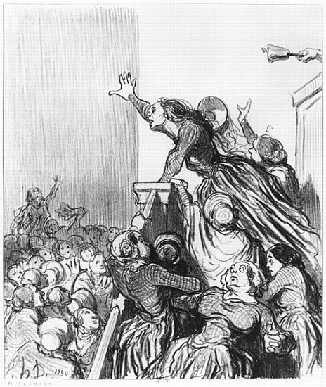 Series ''Les Divorceuses'', plate 1, illustration from ''Le Charivari'', 4th August 1848 à Honoré Daumier