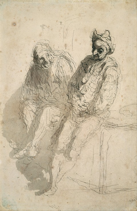 Two Saltimbanques (Deux saltimbanques) à Honoré Daumier