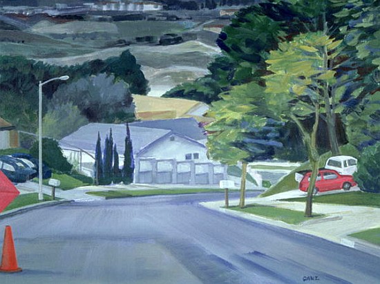 Looking Down My Street, 2000 (acrylic on canvas)  à Howard  Ganz