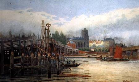 Old Putney Bridge à Hubert James Medlycott