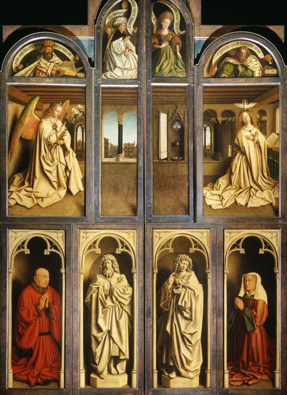 Exterior of Left and Right panels of The Ghent Altarpiece à Hubert & Jan van Eyck